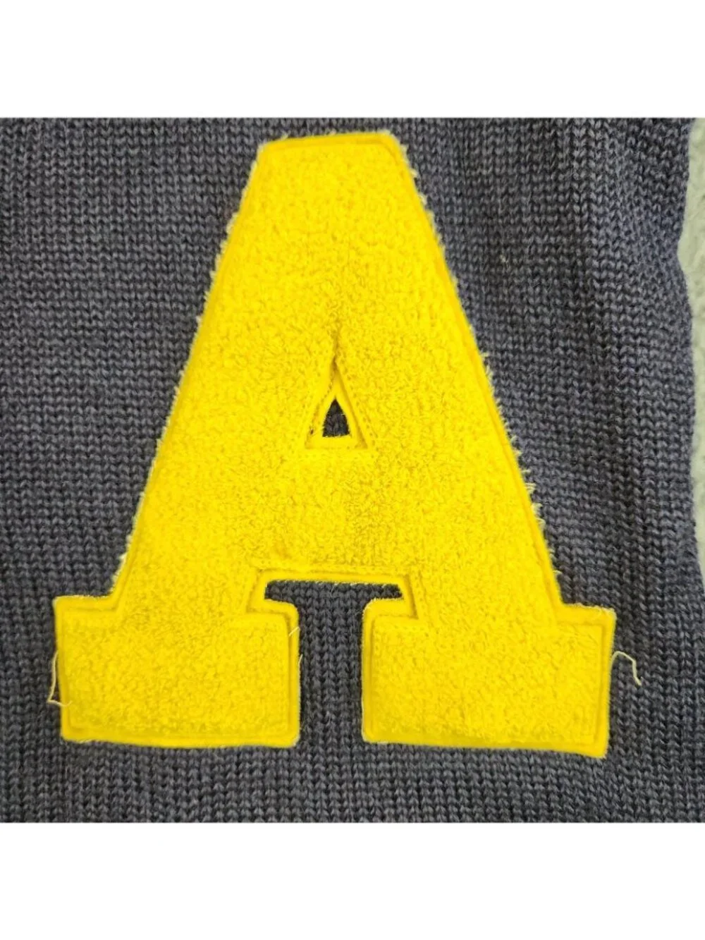 VTG‎ High School Varsity Letterman Wool Cardigan Small/Med Navy Blue Yellow 